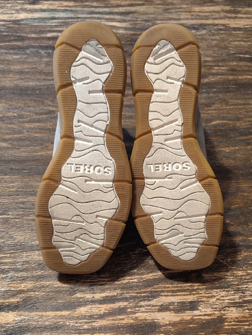 Sorel Gray And Cream Chunky Platform Wedge Sandals - Picture 6 of 8